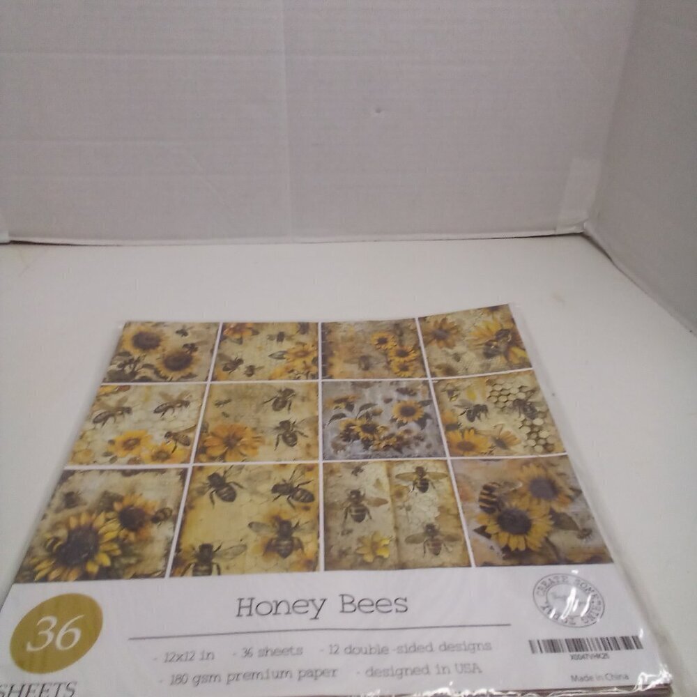 Scrapbooking Paper 12 x 12 Honey Bees Sunflowers 36 Sheets Craft DIY Double Side - Picture 2 of 8